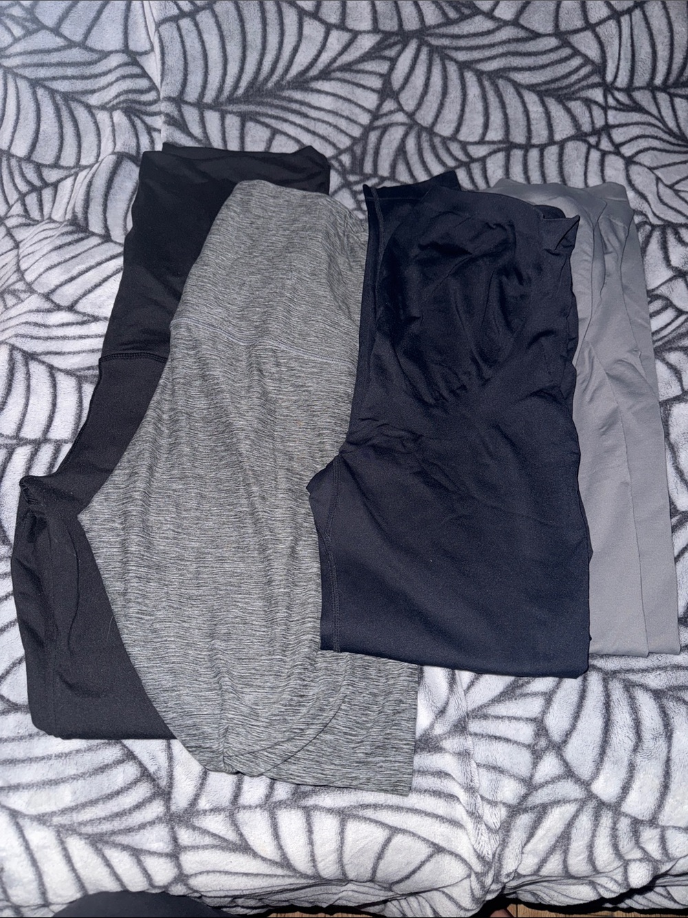 Bundle of 4 Maternity Leggings - Large Black and Grey